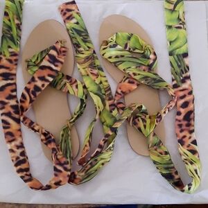 Women's Cloth Ankle Wrap Tie Sandals 👡 NEW